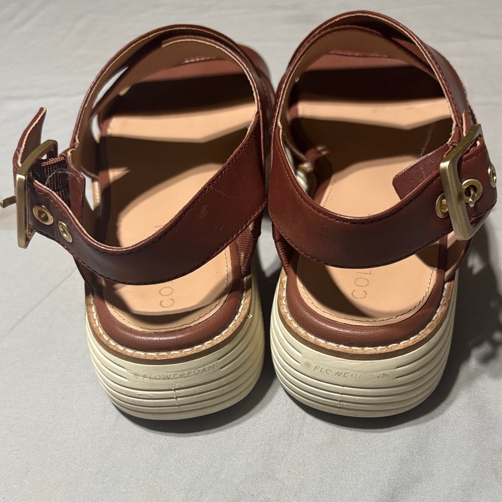 Women COLE HAAN Brown Strappy Platform Sandals SIZE: 6.5 B - Picture 5 of 9
